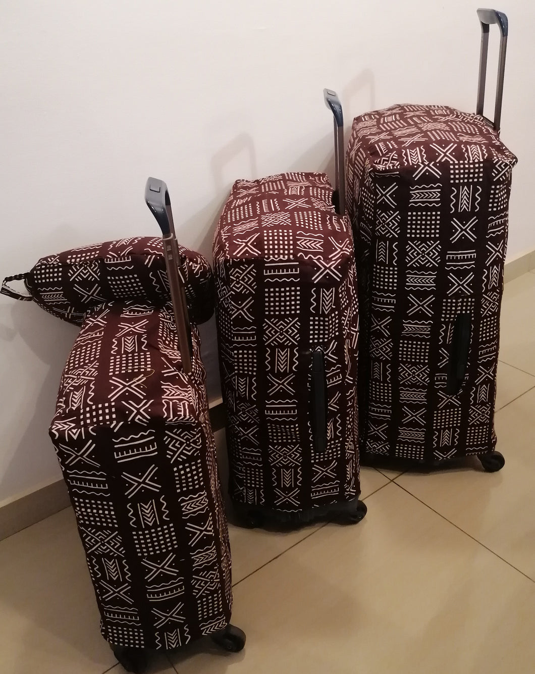 Lot de 3 Housses de protection pour valise (tissu wax)