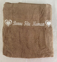 将图片加载到图库查看器，Serviette de bain Bonne Fête Maman avec tissu wax
