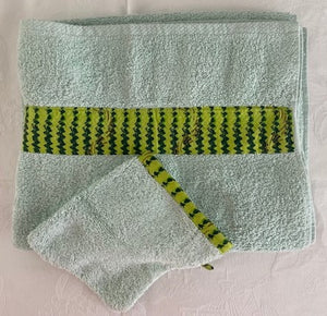 Serviette de bain Bonne Fête Maman avec tissu wax